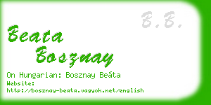 beata bosznay business card